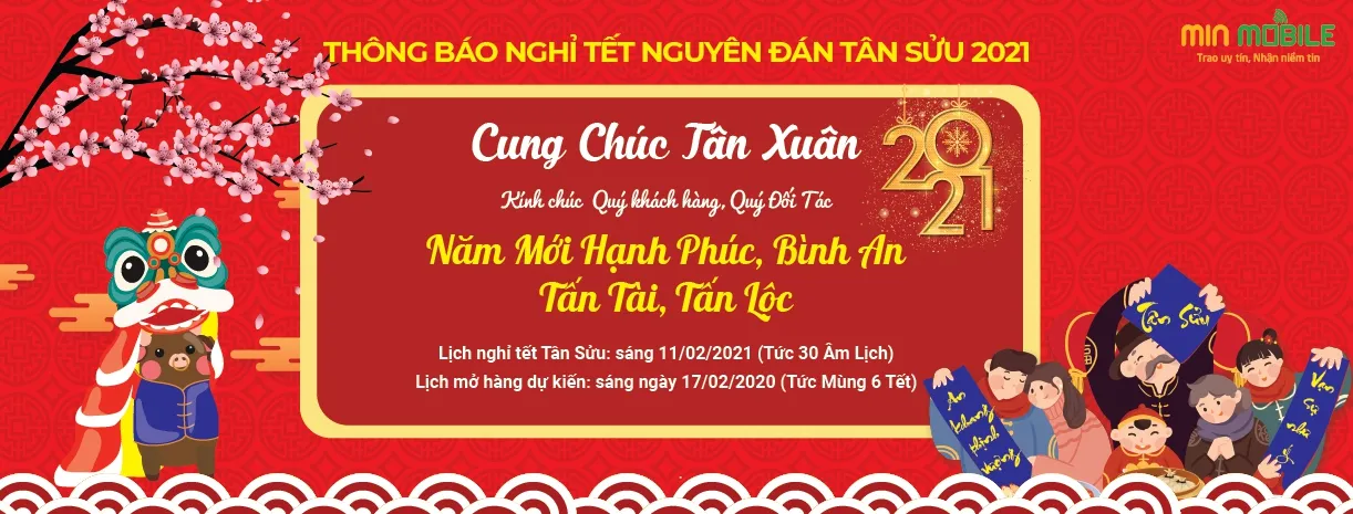 Thông báo lịch nghỉ tết nguyên đán Tân Sửu 2021 -Minmobile