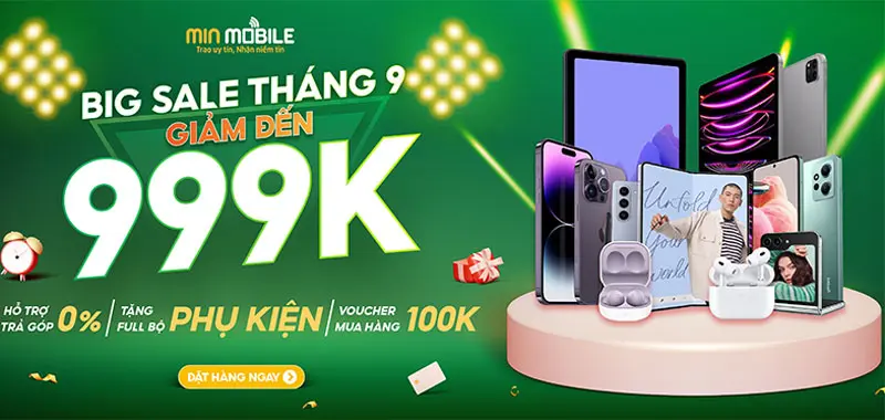 Flash Sale 9/9- Giảm sâu 999K